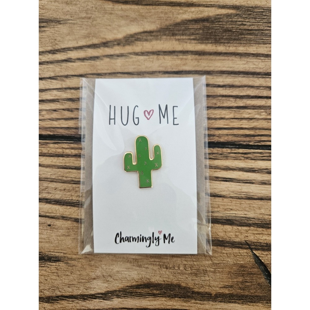 Cute Cactus Enamel Pin Aesthetic Hug Me Green Succulent Lapel Badge‎ Plant Gift